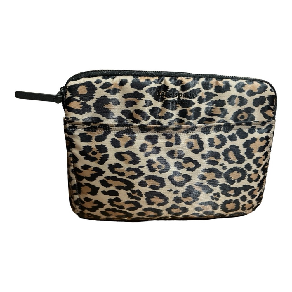 NWOT Kate Spade Puffer Universal Laptop Sleeve - Signature Leopard Print 14”